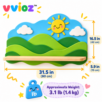 vvioz™ Rolling Hills Sculptural Wall Display Ledge dimensions and weight