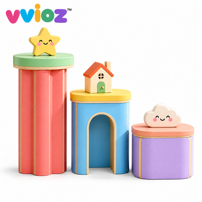 vvioz™ Tiny Museum Mini Display Pedestal Set on white background