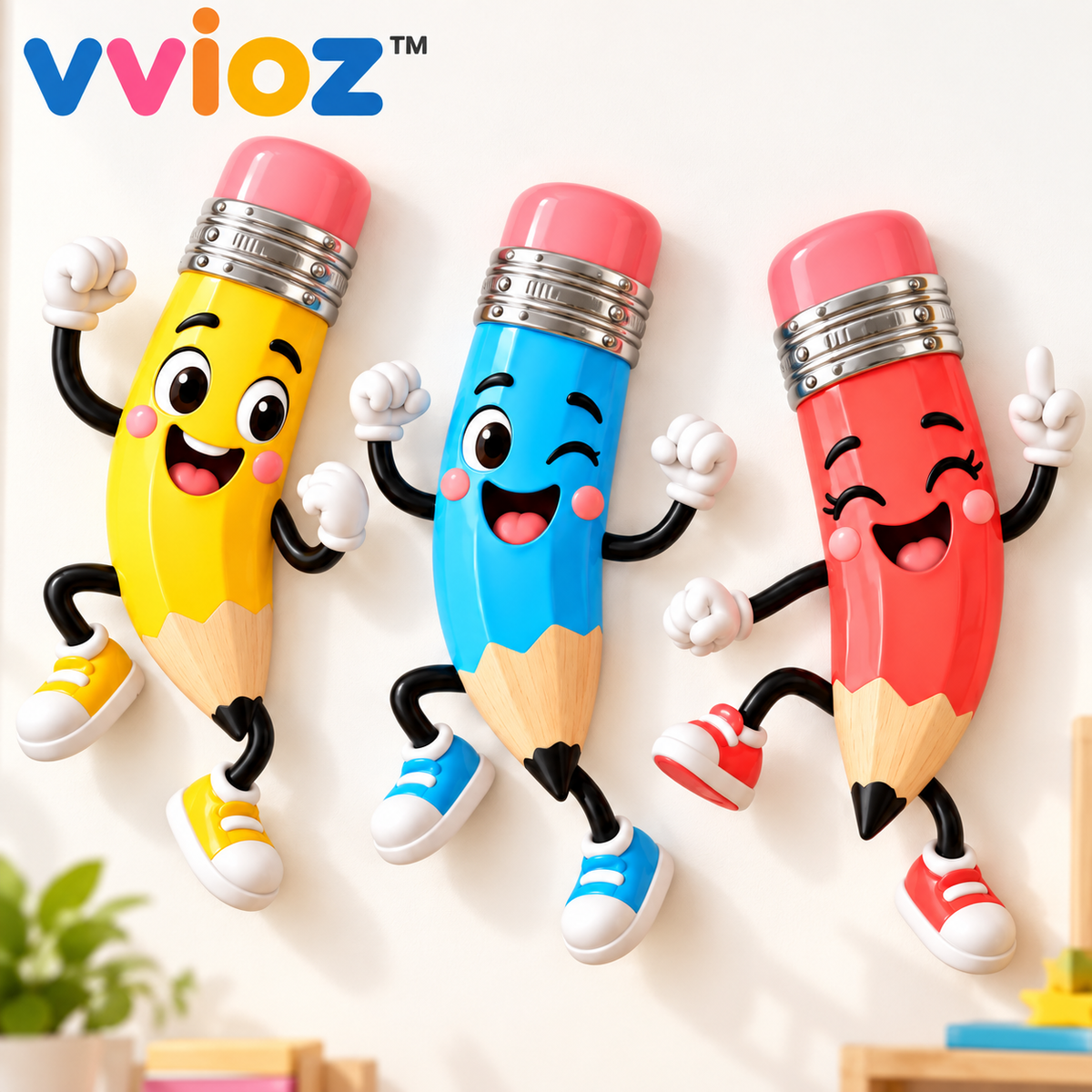 vvioz™ Dancing Pencil 3D Wall Sculpture Set main product view