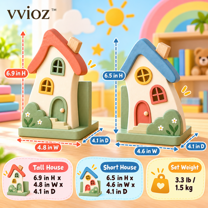 vvioz™ Wobble House bookend set dimensions and weight